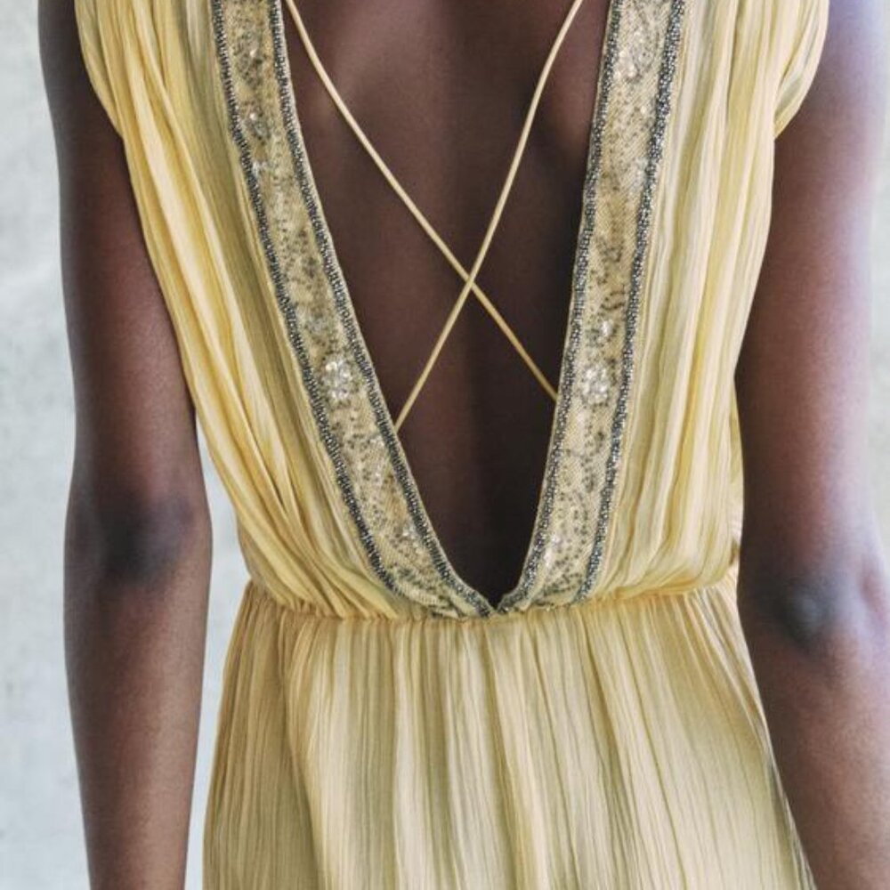 ZARA EMBROIDERED BEADED DRESS ZW COLLECTION - Picture 9 of 11